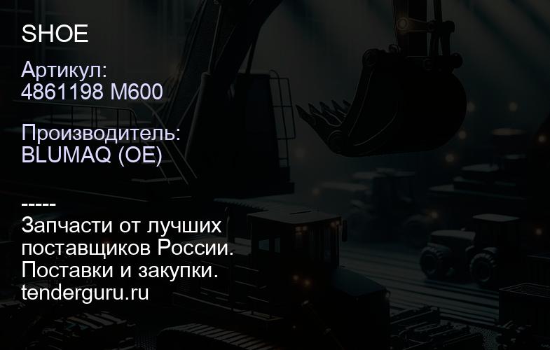 4861198 M600 SHOE | купить запчасти